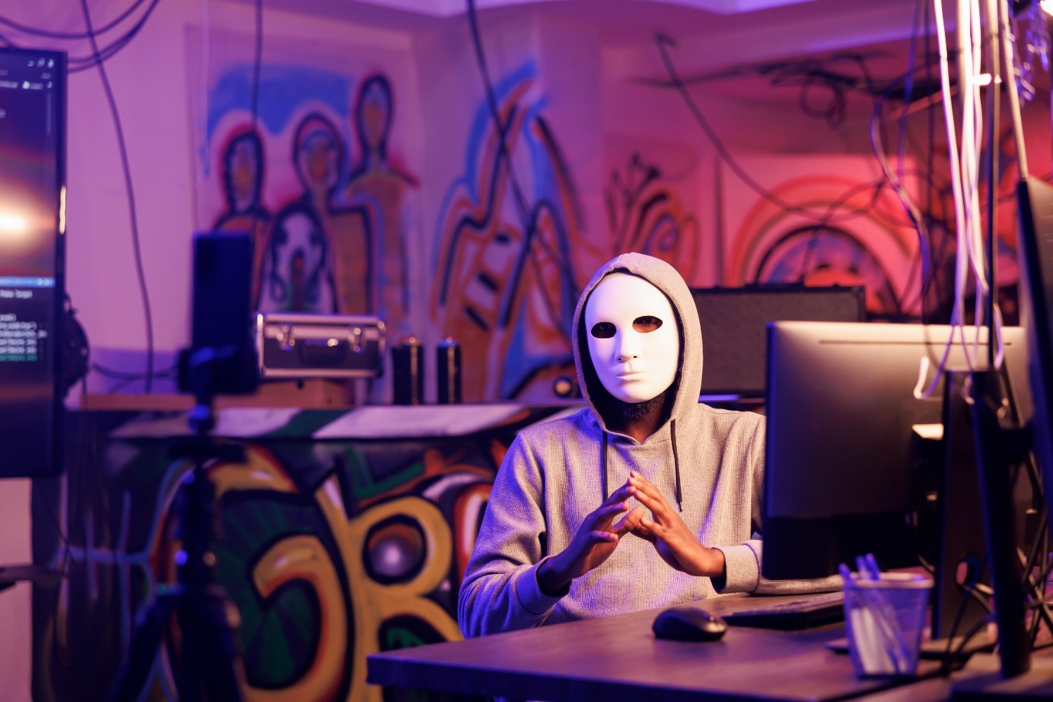 Person sitting alone checking phone for cheating signs